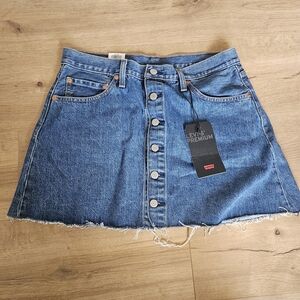 Levi's Classic Blue Button-Up Mini Skirt